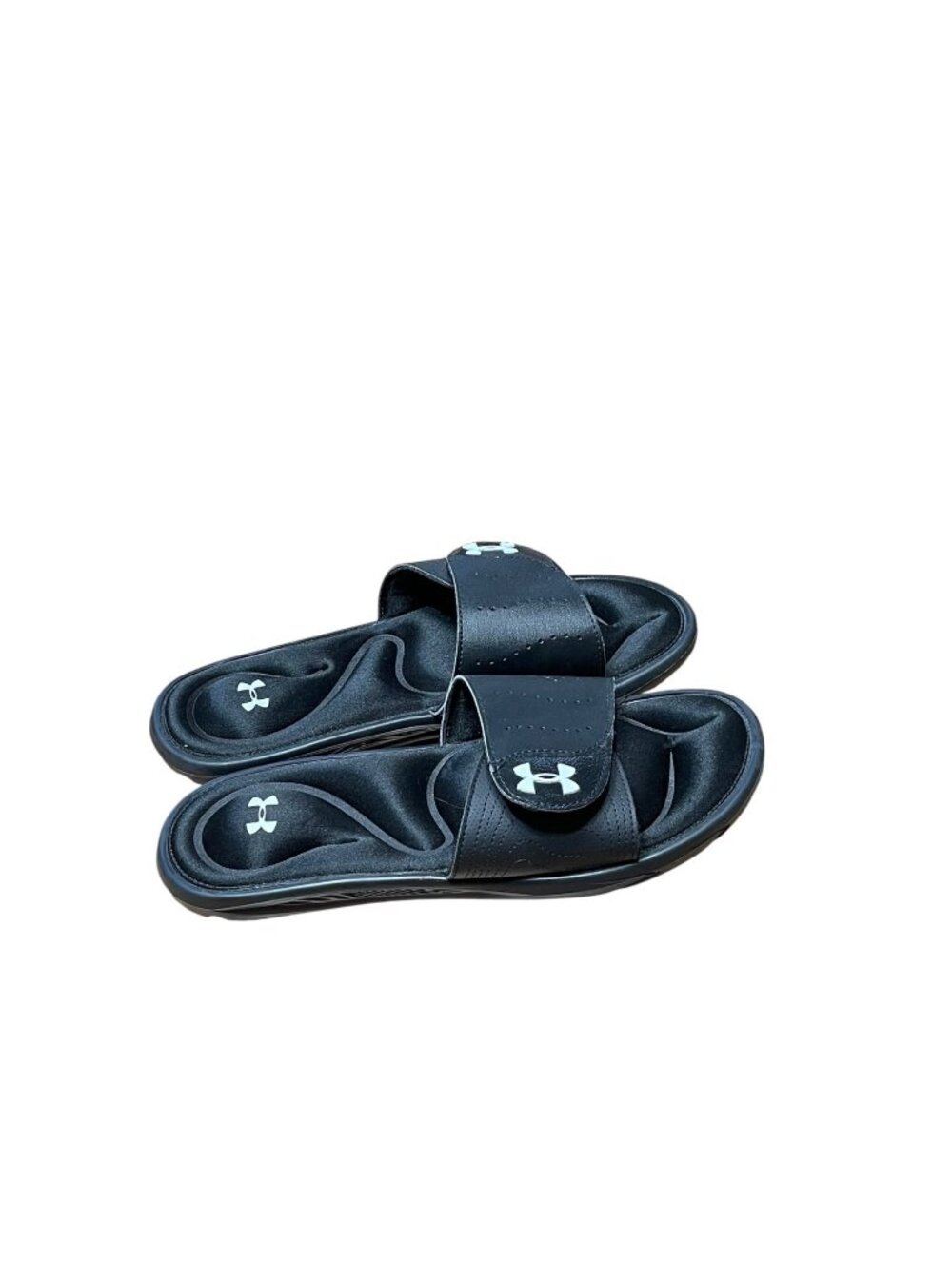 Under Armour Mens Adjustable Slide Sandals Black Size 10 Lightweight Comfort Dur